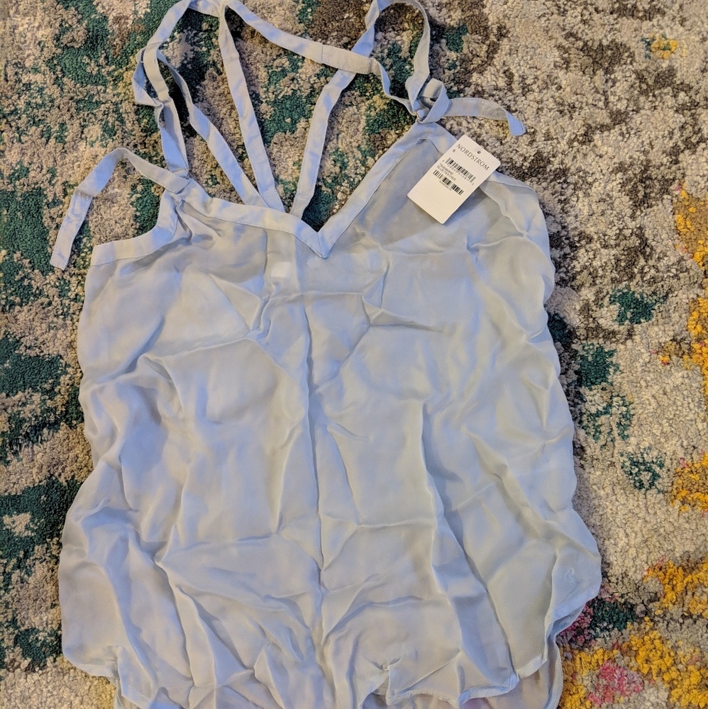 Blue Treasure Bond Blouse With Back Straps